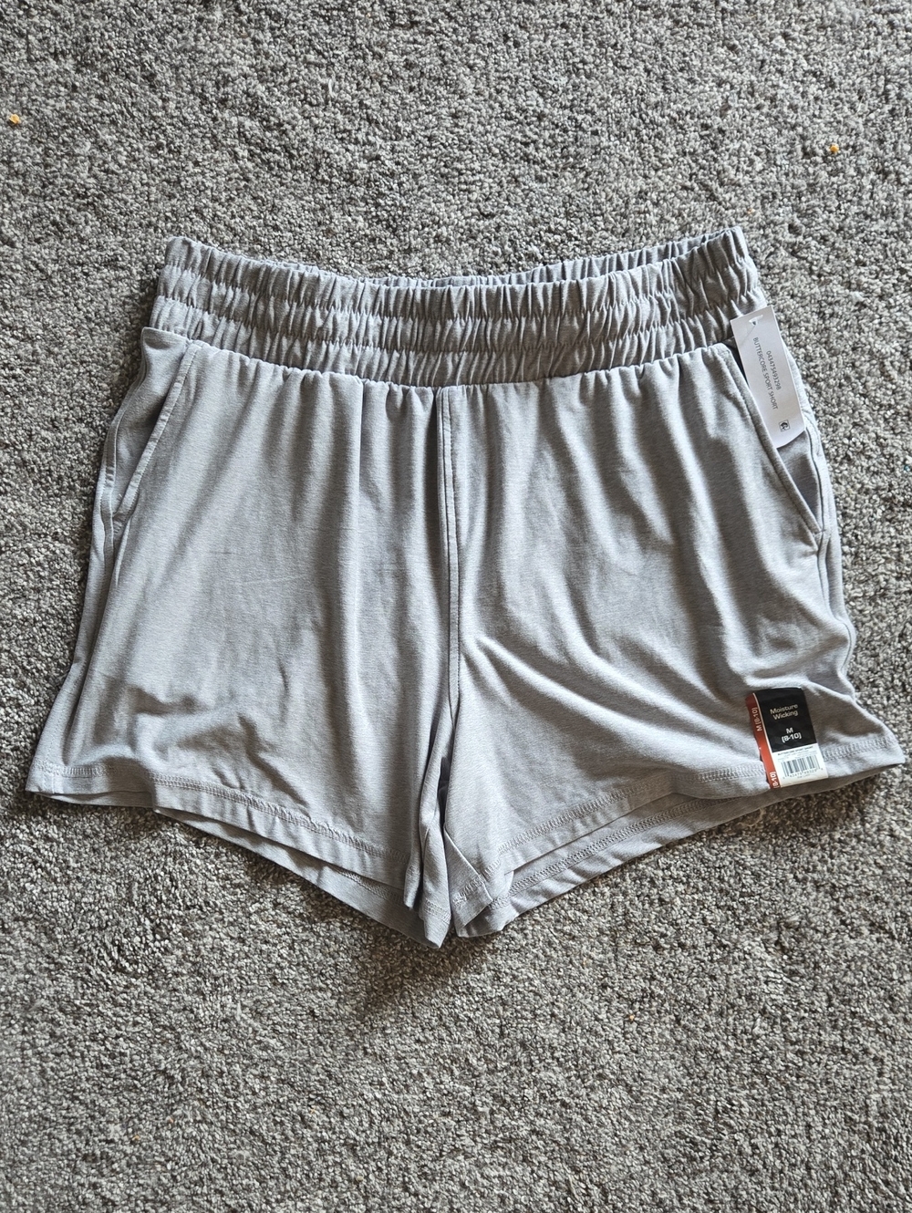 Athletic Works Light Gray Women's Athletic Shorts with Elastic Waist